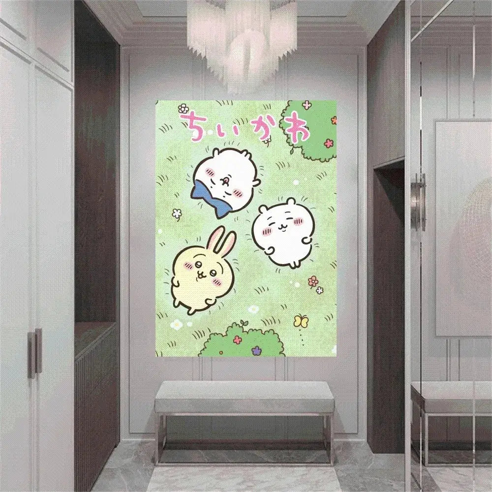 Niedliches Chiikawas Poster Home Office Studium Wand Schlafzimmer Wohnzimmer Küchen Dekoration Malerei