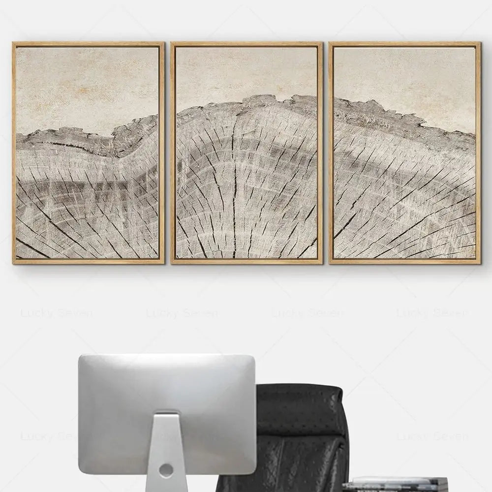 Frendorf | ArtRing Baumringe Abstrakte Leinwand | Moderne Wandkunst | Stilvolle Deko für Zuhause
