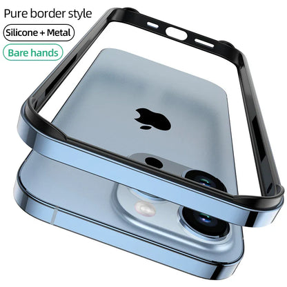 Frendorf | Luxus Silikonrahmen Hybrid Aluminium Bumper Hülle für iPhone