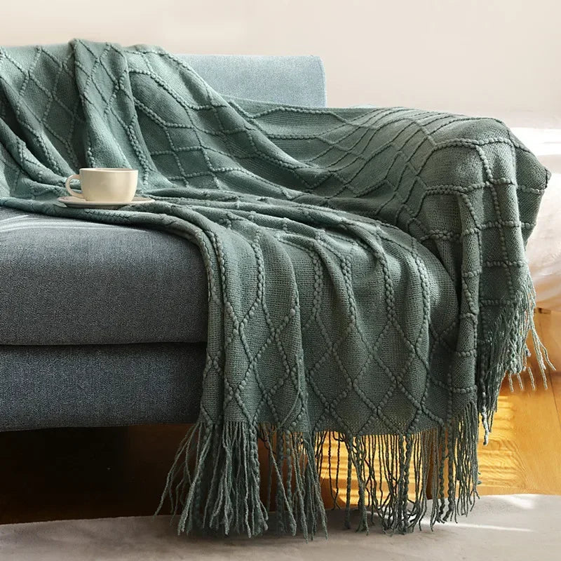 Nordic Style Dick Gestrickte Decke