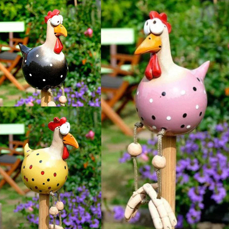 Lustige Hühnerzaun-Dekorations-Resin-Statuen für Zuhause Garten Bauernhof Hof Dekorationen Henne Skulptur Kunsthandwerk Innenhof