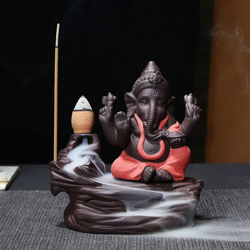 Clay-Style Ganesha Loban/Agarbatti Halter und Figurine
