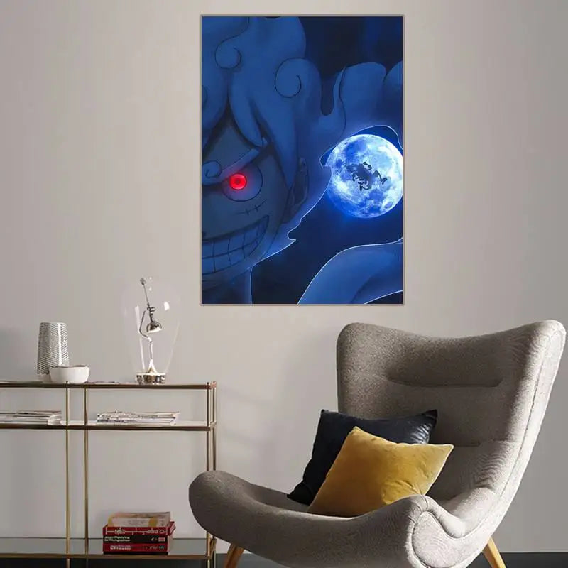One Anime P-Piece Luffy Gear 5 POSTER Gift Home Decor Picture for Living Room Bedroom Small