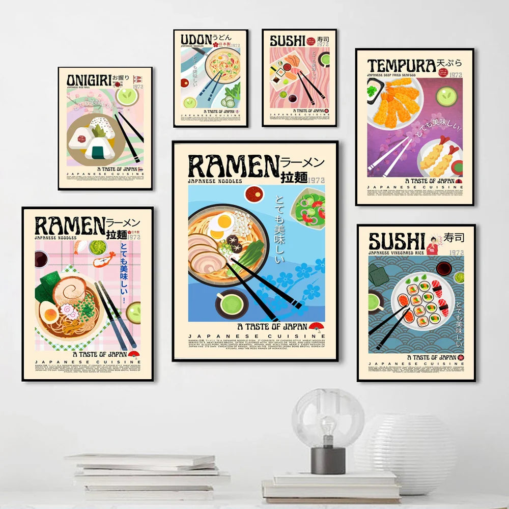 Japanische Retro Lebensmittelposter