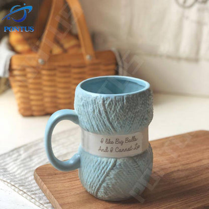 450 ml Bunte Wolle Keramik Tassen mit Griff Kaffee Milch Tee Tassen Zuhause Büro Drink Porzellan Becher Frühstück Tasse Mädchen Geschenke