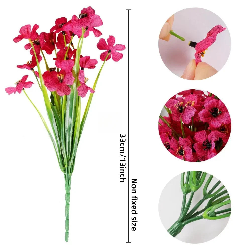 Frendorf | 12 Stück Outdoor Kunstblumen – UV-beständige Kunstblumen für Garten, Veranda, Fensterbank, Zuhause, Hochzeit & festliche Dekoration