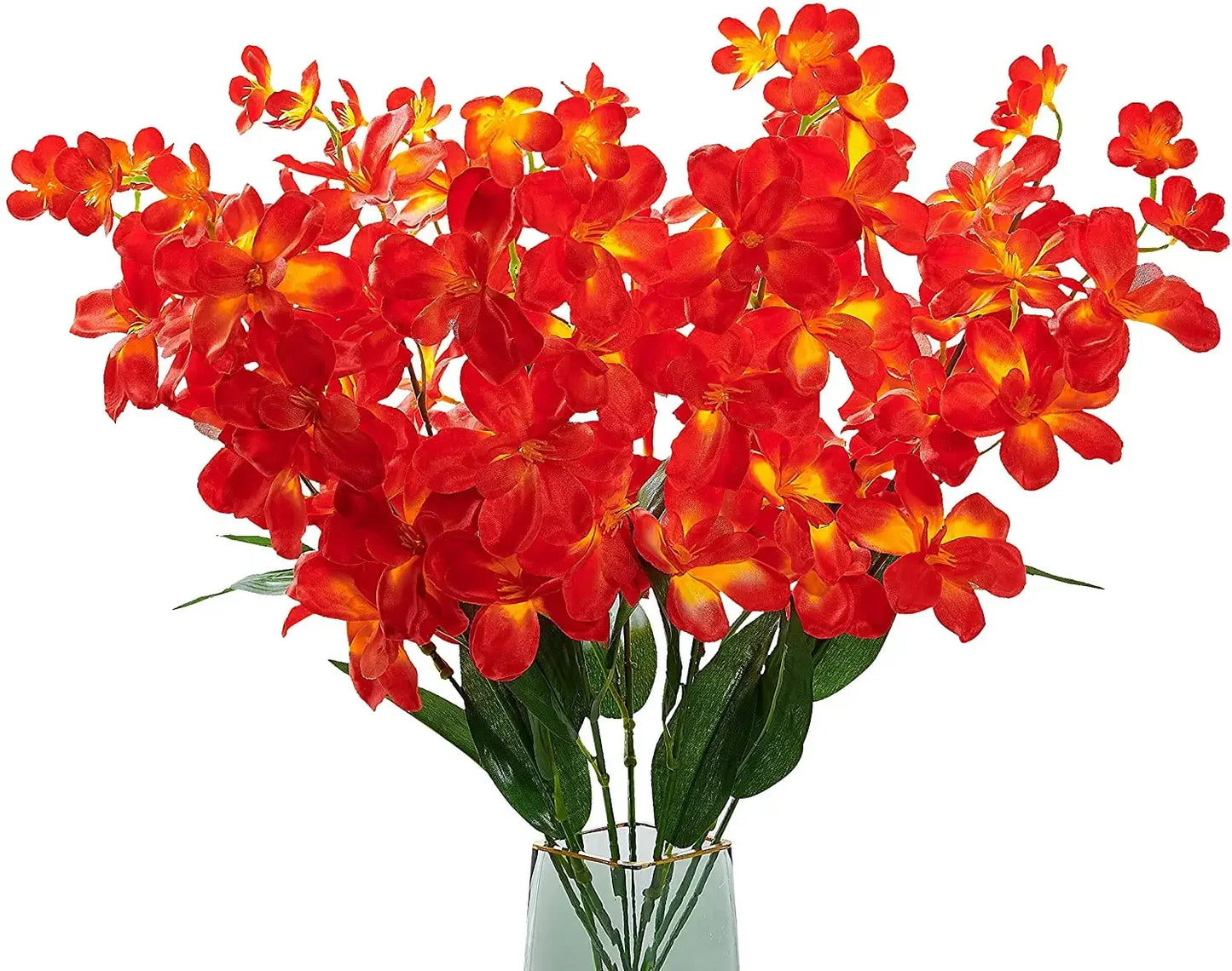 Frendorf | 10 Stück künstliche blaue Orchideenblumen mit langen Stielen – Großpackung dekorative falsche Schmetterlingsorchideen für Hochzeiten und Wohnkultur