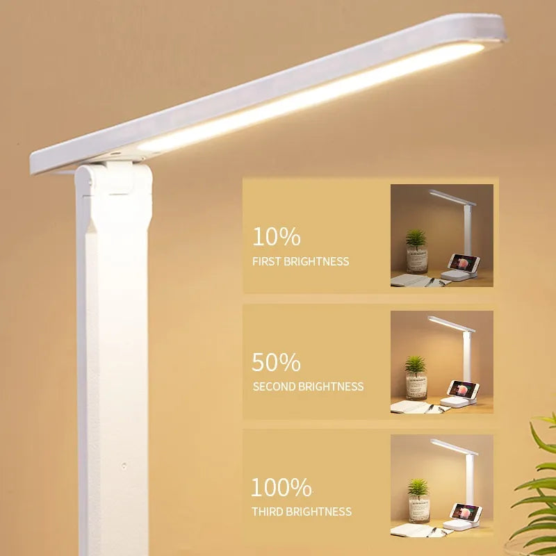 6000mAh wiederaufladbare LED Tischlampe USB 3 Farb stufenlos dimmbare Schreibtischlampe Touch faltbar augenschützendes Lese Nachtlicht