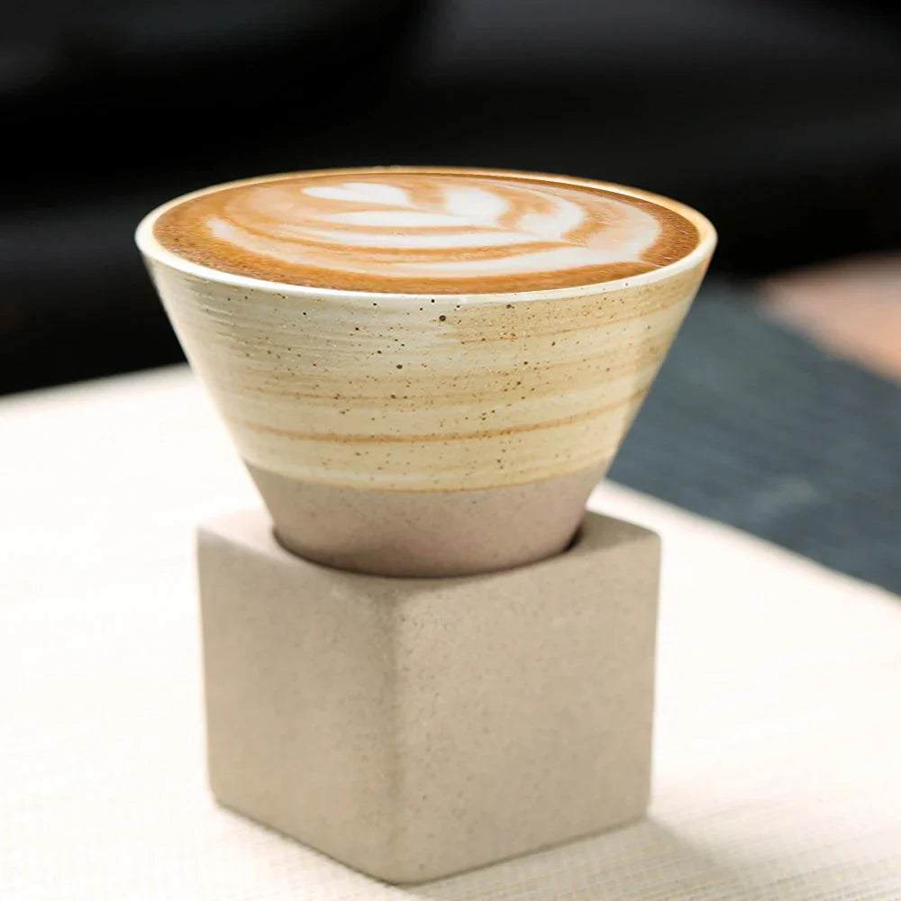 Japanische Kaffeetasse mit Untertasse, 1 Stück, Retro-Keramik-Teetasse, Becher, Latte, Espresso, Pull0, Blumen-Cappuccino, neue Keramiktasse, 100 ml/3,5 oz
