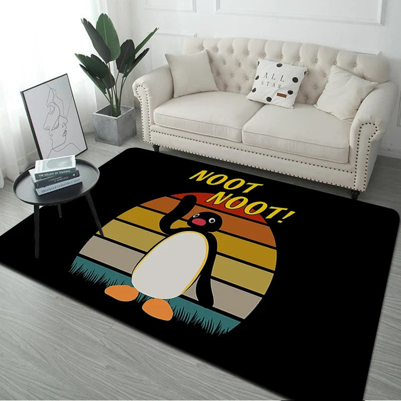 Pingu Pinga Pinguin Badmatte Kinderzimmer Schlafzimmerdekoration Balkon rutschfeste Fußmatte Wohnzimmer Willkommen Teppich