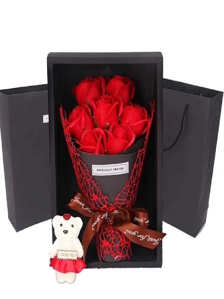 Frendorf | 7 Rosen Seifenstrauß Geschenkbox