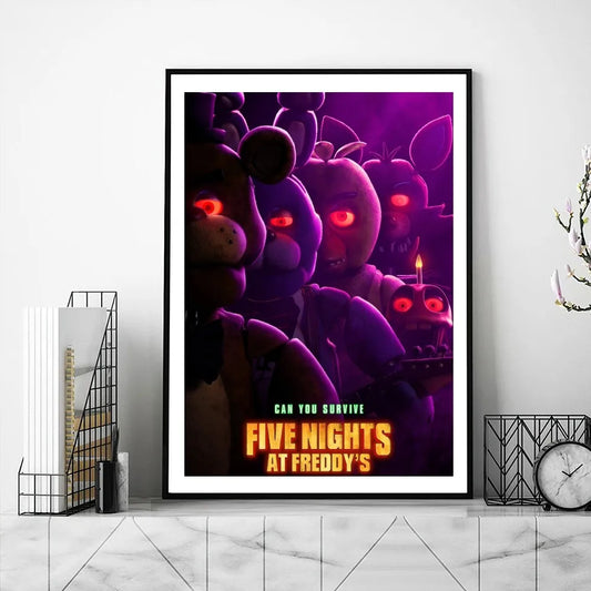New FNAF Movie Poster Gallery Prints Painting Wall Canvas Pictures Living Room Sticker