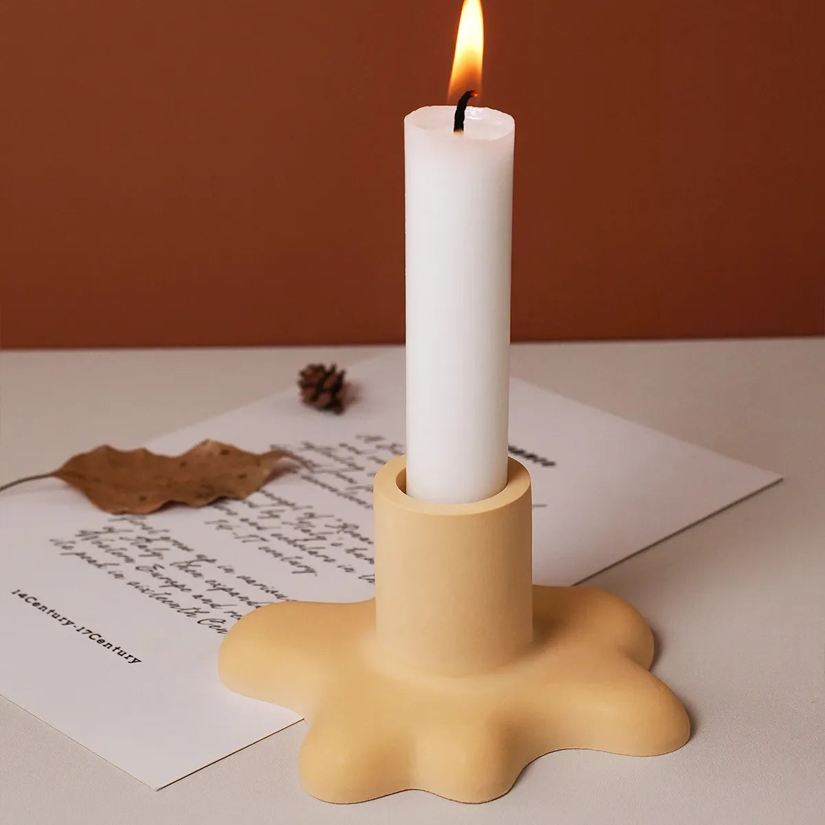 Fließende Wassertropfen Kerzenhalter Silikonform Kristall Gips Harzformen DIY Wasserfluss Kerzenständer Ornament Form Wohnkultur