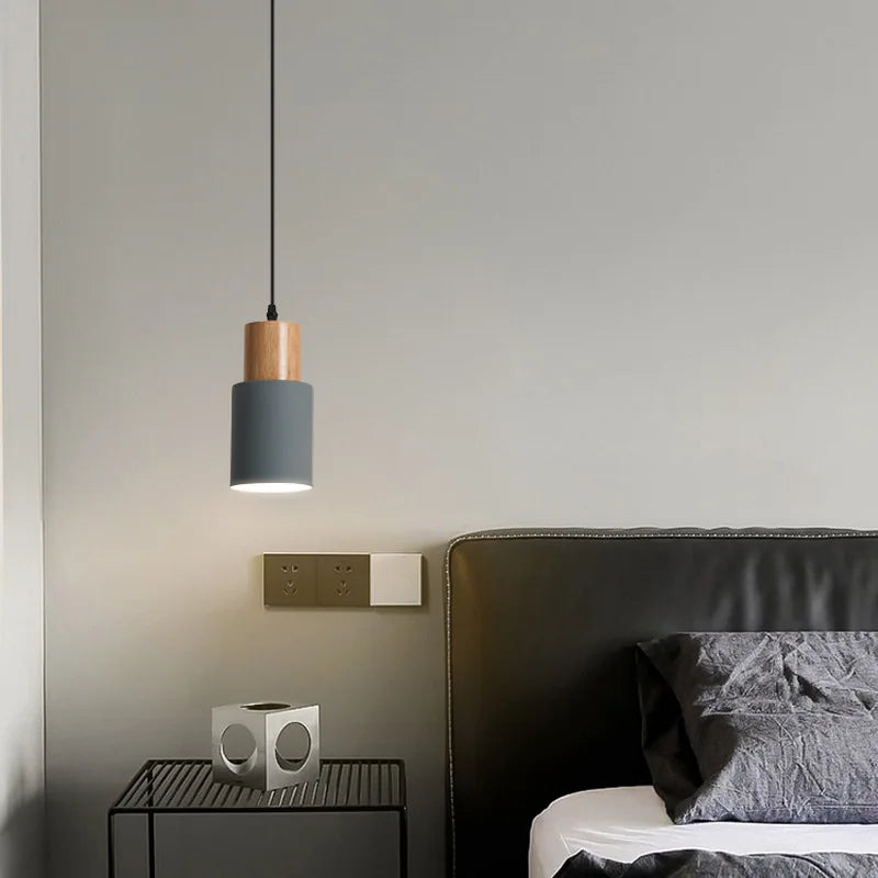 Nordische LED-Pendelleuchten aus Metall und Holz - Moderne Hängelampen für Esszimmer und Küche