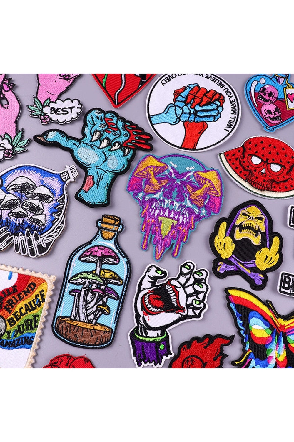 Punk Stickerei Aufnäher Set
