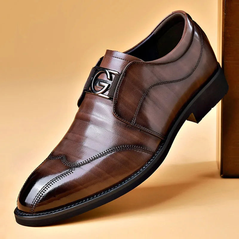 Frendorf | Herren Leder Schuhe Stilvolle Herren Schuhe Spitz Oxford Hochzeit Leder Herren Dress Schuhe Gentleman Büro Mann Schuh