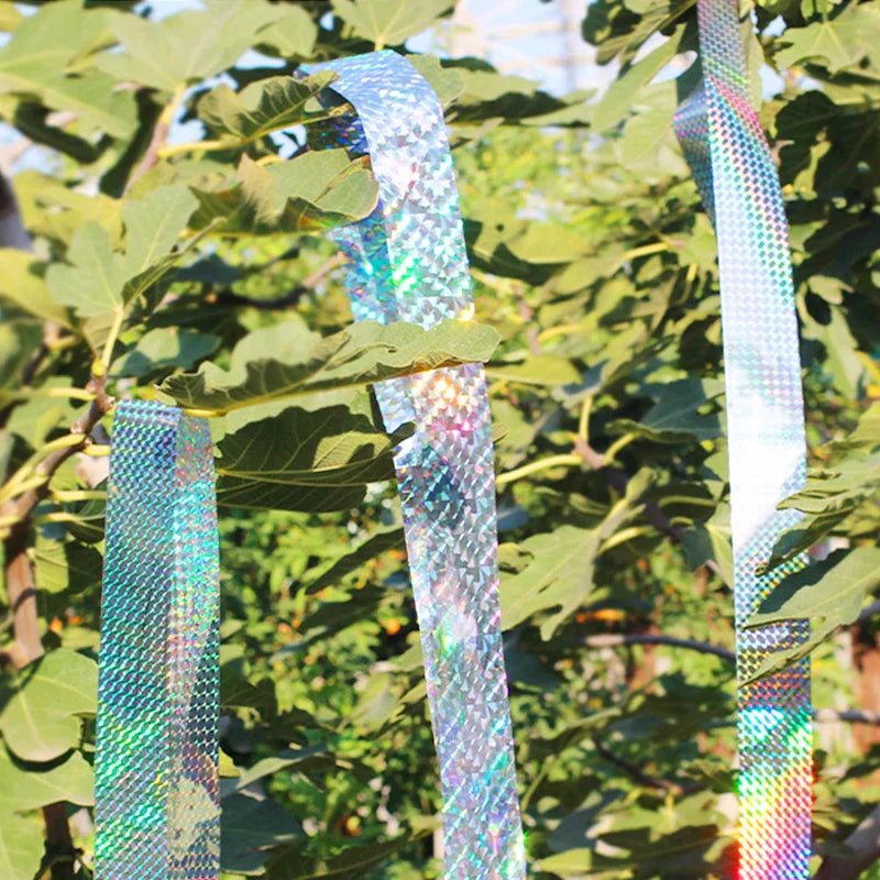 Frendorf | VegaShield Vogelschutzband | Reflektierendes PET-Band | Wetterfest und Langlebig | 80m Länge