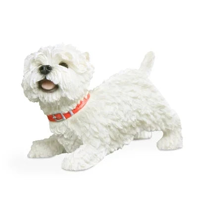 Frendorf | TerriCraft West Highland Terrier Figur | Harz Hundemodell | Deko für Zuhause & Auto