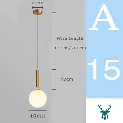 Mid-Century Modern Glas Ball Pendelleuchte