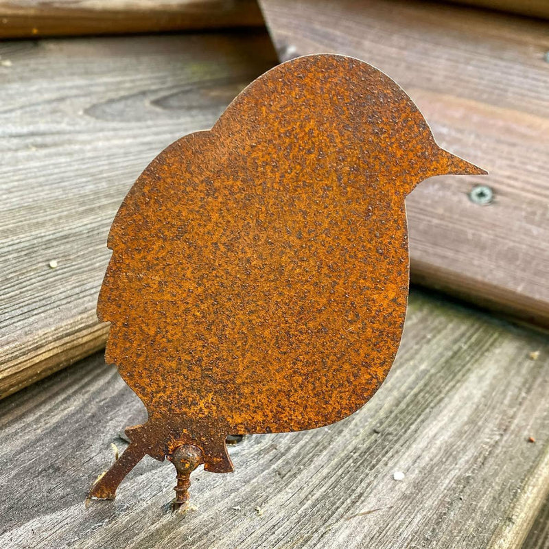 Frendorf | 4-teiliges rustikales Metallvogel-Set Zaun Dekor
