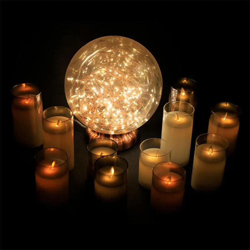 Frendorf | GlowLite™ Flammenlose LED Kerzen Set 3-teilig | Sicheres Stimmungslicht für Zuhause | Dekorative LED Kerzen