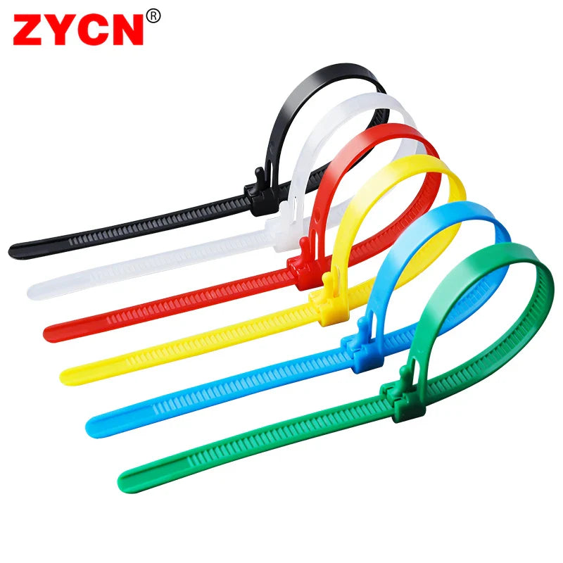 20 Stück Plastik wiederverwendbare Kabel-Zip-Ties: 8/10 Zoll, 8*200/250/300/450 Größen - lösbare Nylon, recycelbar abnehmbare Bündel