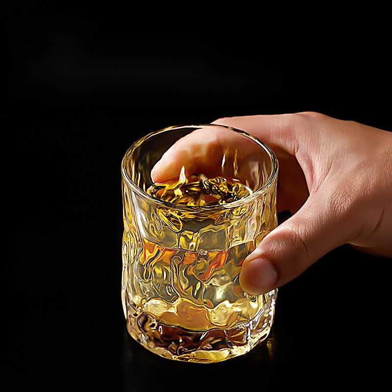 Dickes schweres Whisky-Glas im japanischen Stil Hammer-Kristall-Weingläser Old-Fashioned Cognac Whisky Tumbler Snifter Becher Bierkrug