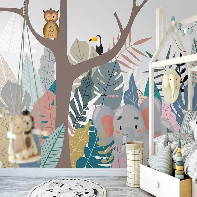 Frendorf | Dschungeltiere Baum Kinderzimmer Wandmalerei Tapete