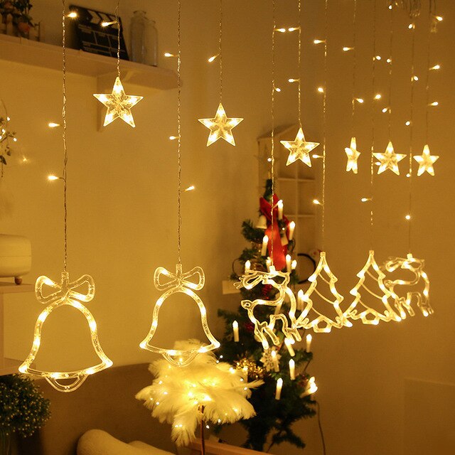 Solar Moon Star Lampe LED Lichterkette Dekoration