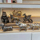 Frendorf | GearMorph Steampunk Tierfigur aus Harz | Industriestil Tischdeko | Mechanischer Drache, Elefant & Schnecke | Kunstvolle Deko für Zuhause