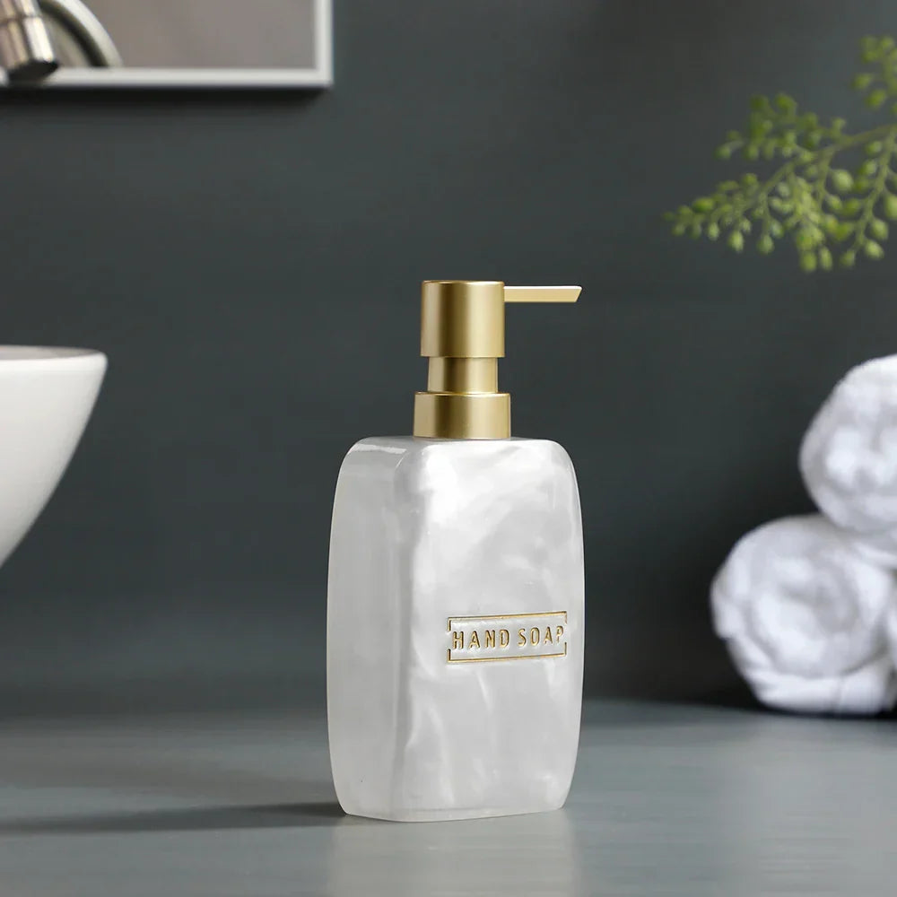 Frendorf | LustraPearl Badezimmer-Set 3-teilig | Elegantes Perlmutt-Design | Luxuriöse Badaccessoires