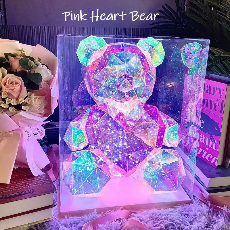 30 cm Teddybär Puppe Geschenk Lampe Bunte Funkelnde Romantische Überraschung LED Geschenk Licht Mädchen Geburtstag Valentinstag Schlafzimmer Dekor