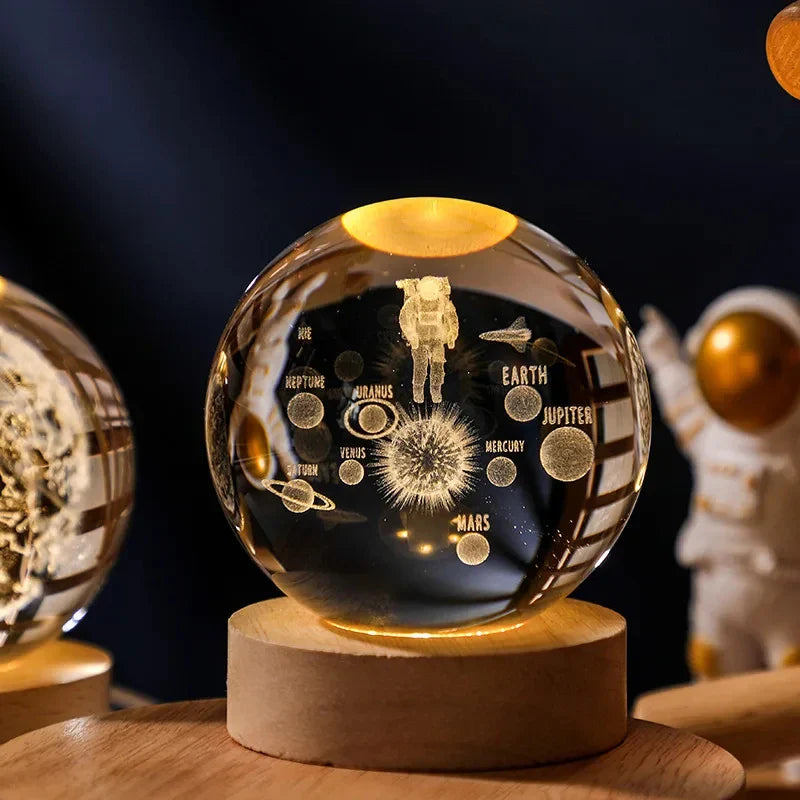 3D Mondkristallkugel Lampe