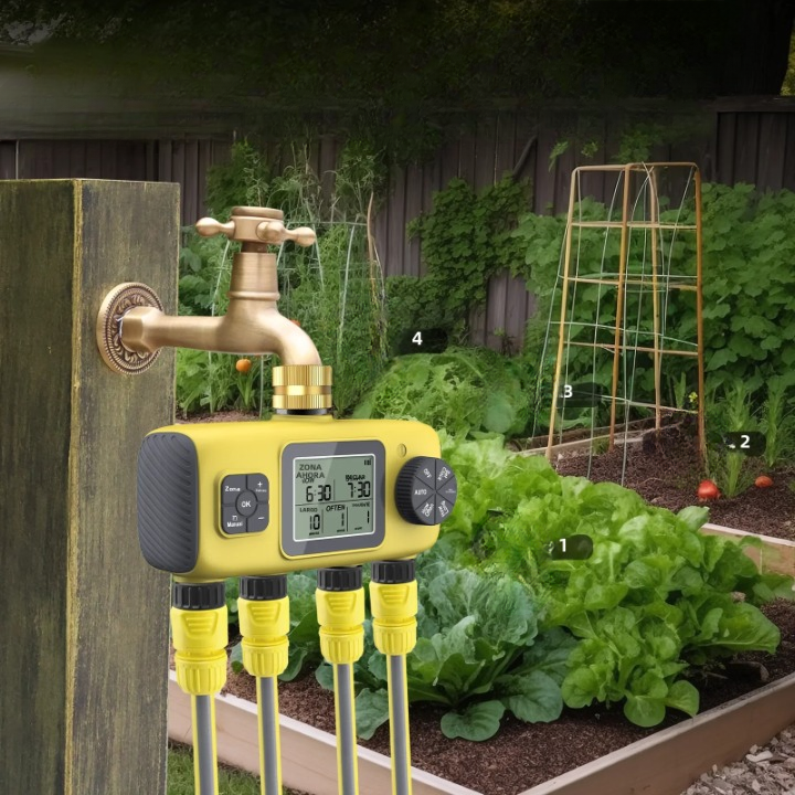Frendorf | HydroVista - 4-Zonen Digital-Wassersystem mit LCD-Bildschirm und IPX7 Wasserfestes Smart-Ventilsystem