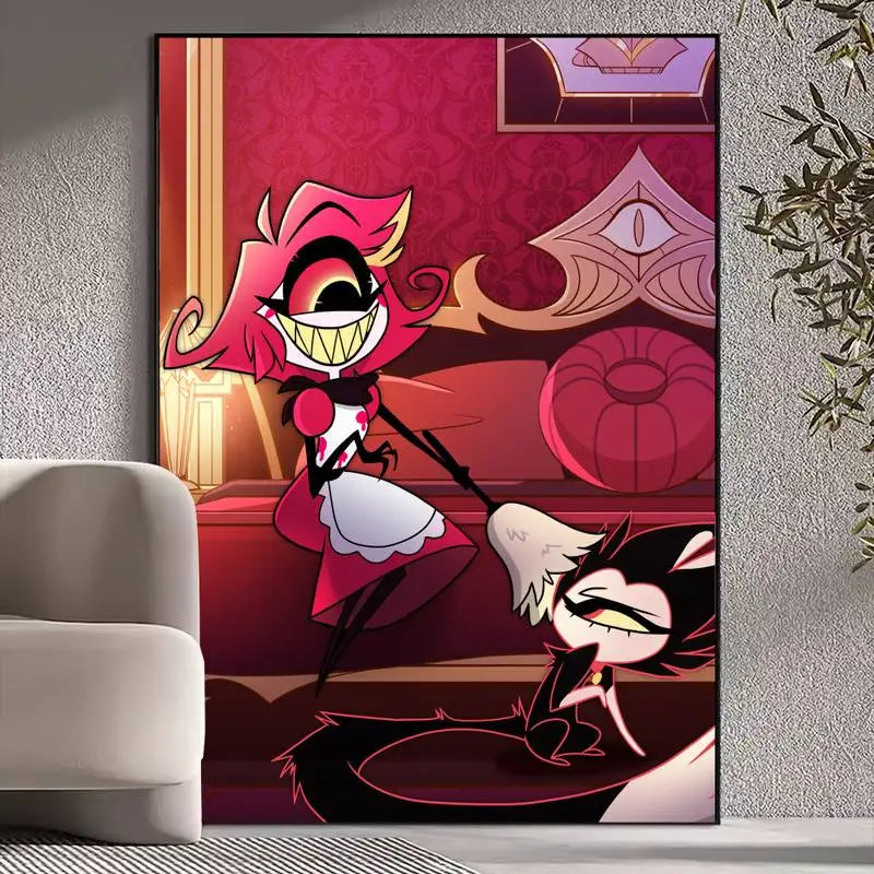 H-Hazbin Hotels Cartoon POSTER Drucke Wandbilder Wohnzimmer Heimdekoration Klein