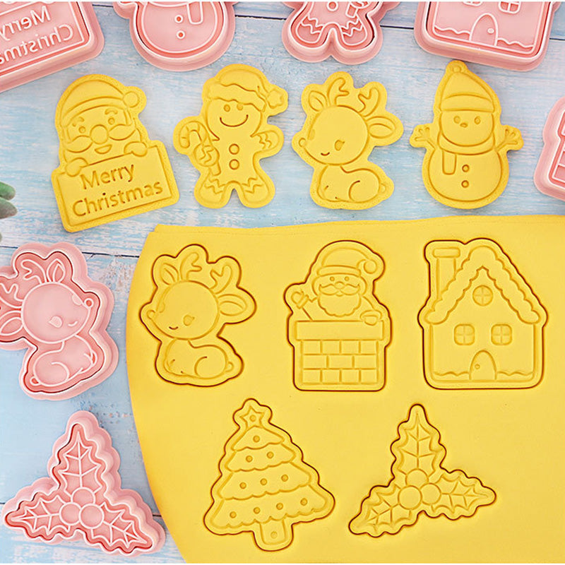 Frendorf | 8Teilig 3D Weihnachtsplätzchen Ausstecher