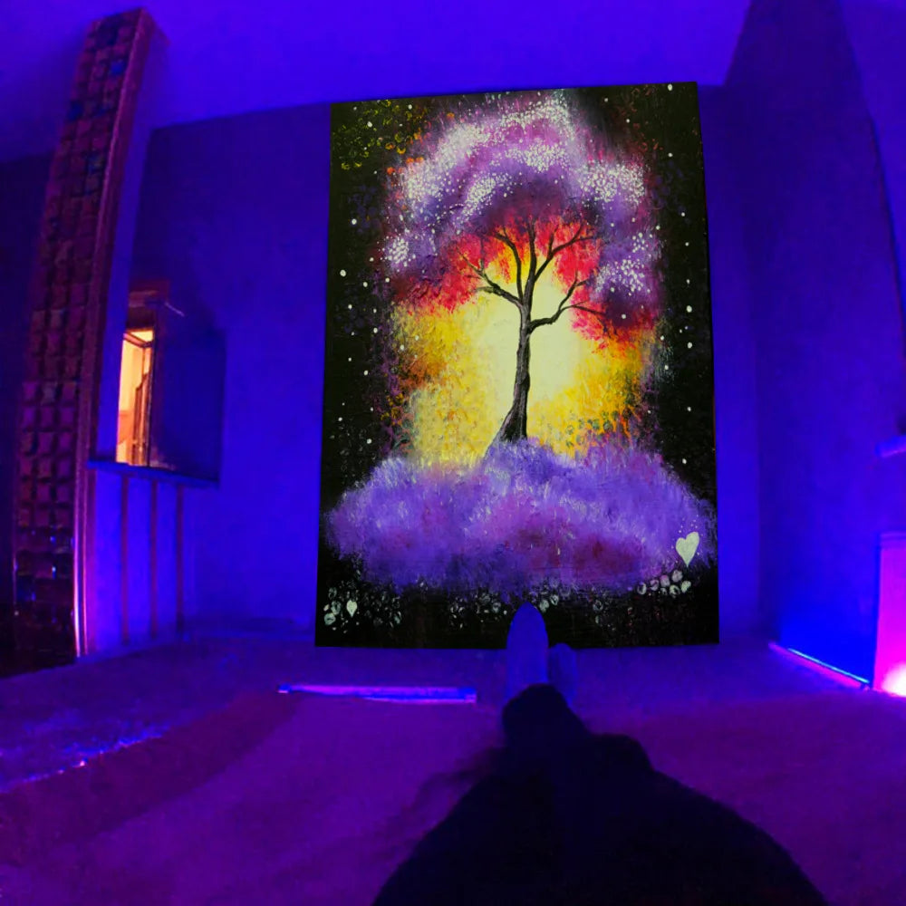 Psychedelischer Pilz Glow Wandteppich