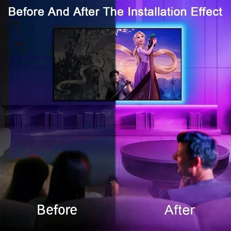 USB RGB LED Strip Lichter mit App-Steuerung für Raum- & Fernseher-Hintergrundbeleuchtung Deko