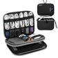 Frendorf | Multifunktionale Kopfhörer-Lade-Datenkabel-Aufbewahrungstasche tragbares Power-Pack, Größe:M, 25 x 18 x 5cm (Schwarz)