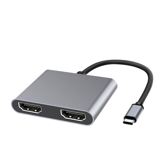 Frendorf | 2 in 1 Multifunktion USB-C / Typ-C zu Dual HDMI HUB Dockingstation (Grau)
