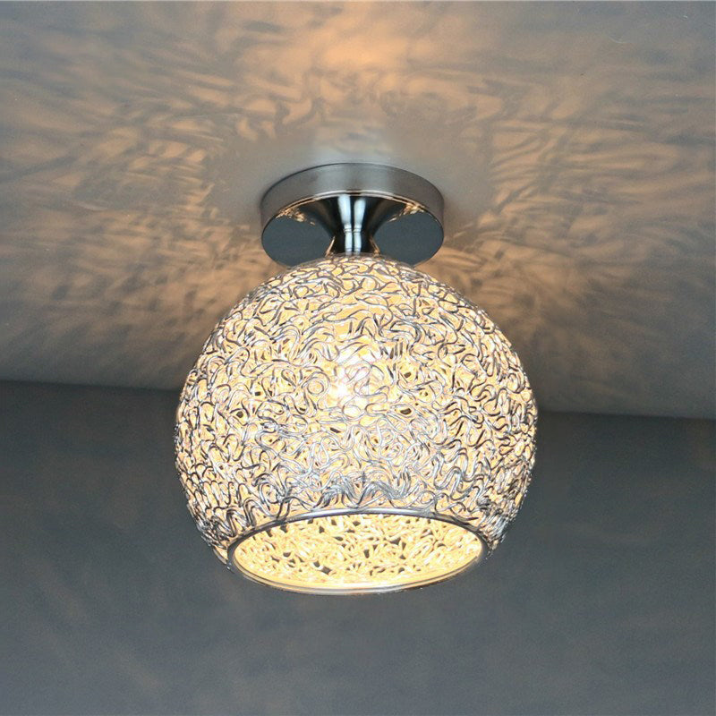Frendorf | WeaveSphere Deckenleuchte | Skandinavisches Design | Geflochtene Kugel | 1-Licht | Perfekt für Flure und Wohnräume
