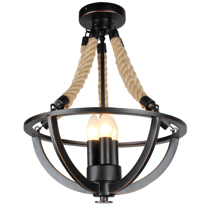 Industriel Eisen Schnur 3-Licht Insel Licht Kronleuchter