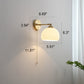 Frendorf | ScandiLume Nordic Wandleuchte mit Zugschalter | Milchglas & Messing Design | Strahlendes Stimmungslicht für Ihr Zuhause