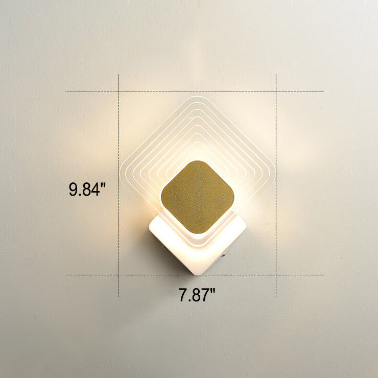 Frendorf | Luxoria Geo LED Wandleuchte | Goldenes Geometrisches Design | Acryl & Modern | Warmes Licht