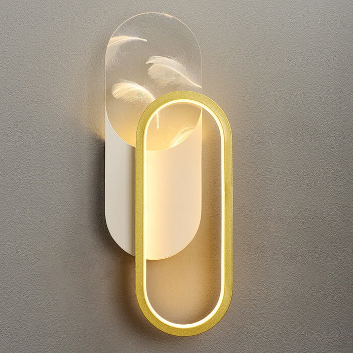 Leichte Luxuriöse Feder Effekt Acryl Geometrische LED Wand Sconce Lampe