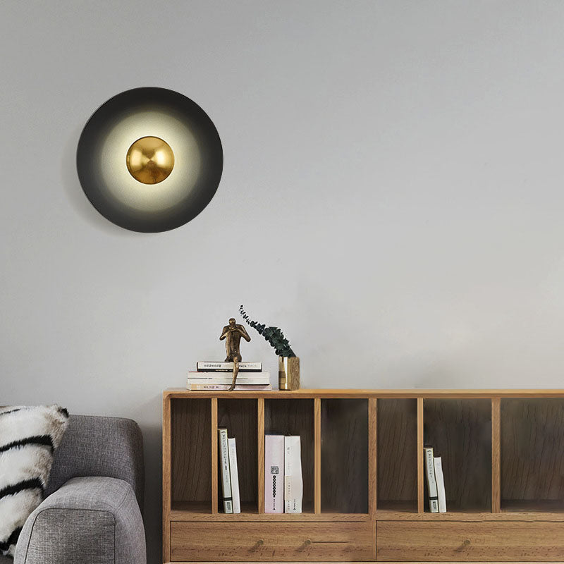 Contemporary Creative Macaron Flying Saucer Hardware LED Wall Sconce Lamp For Bedroom