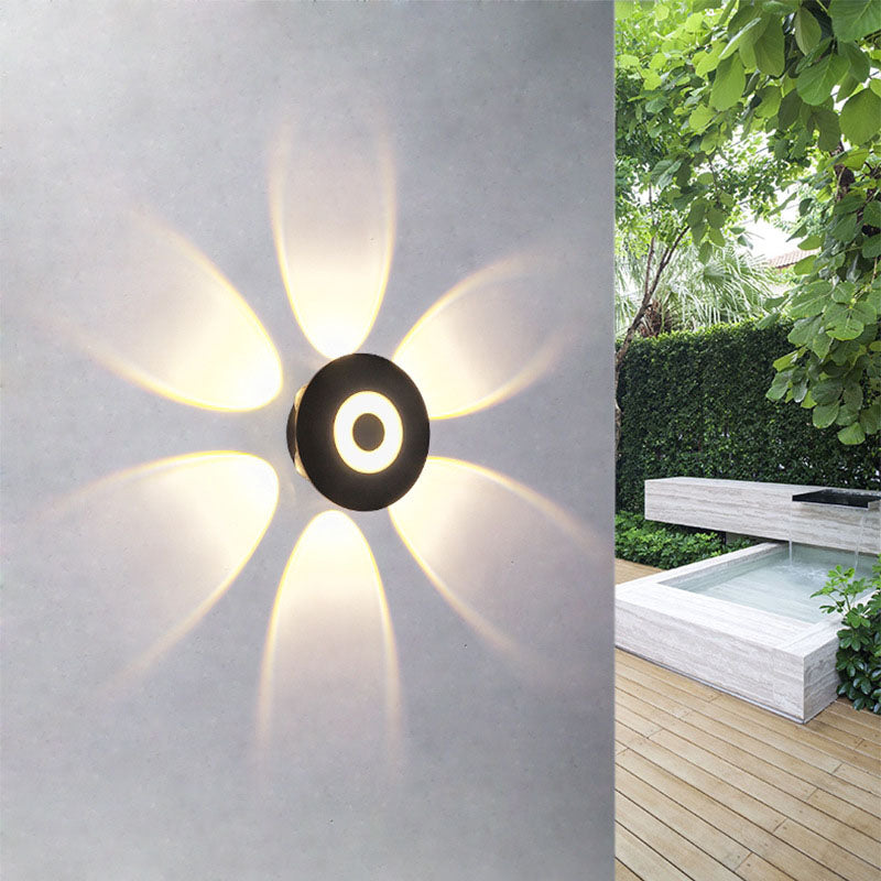 Frendorf | LumaNest LED Wandleuchte im skandinavischen Stil | Aluminium Rundschirm | Wetterfest für Außenbereich & Terrasse
