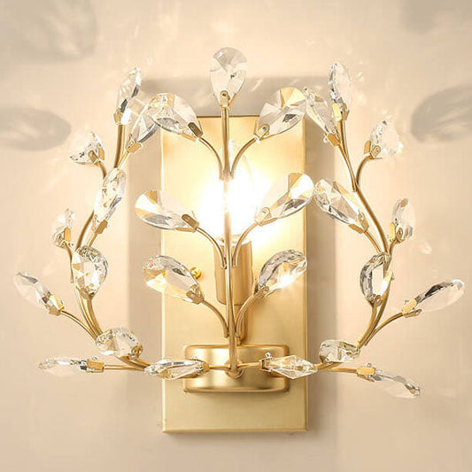 Frendorf | Luminis Wandleuchte | Luxus-Kristall-Design | Blattmotiv | 1-flammig & Modern