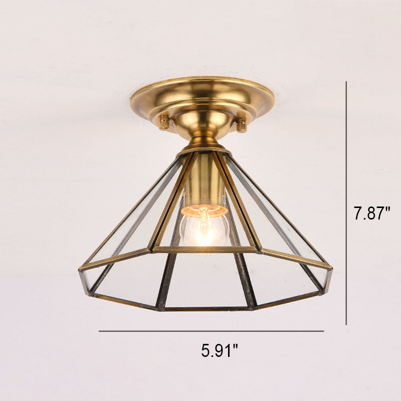Frendorf | BrassCone Lux LED Deckenleuchte | Europäisches Design | Glas & Messing | Zeitloser Stil
