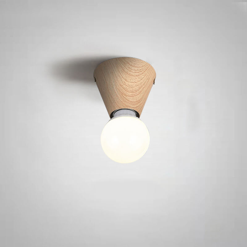 Frendorf | LumaFlair ZenGlow Japanischer Minimalismus LED Deckenleuchte | Holzoptik | Glasdesign | Runde Form | Flush Mount | Stilvolle Beleuchtung